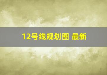 12号线规划图 最新